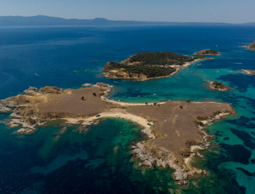 Drenia or Donkey islands from above