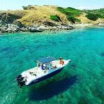 As boat in the sea just off Dreania