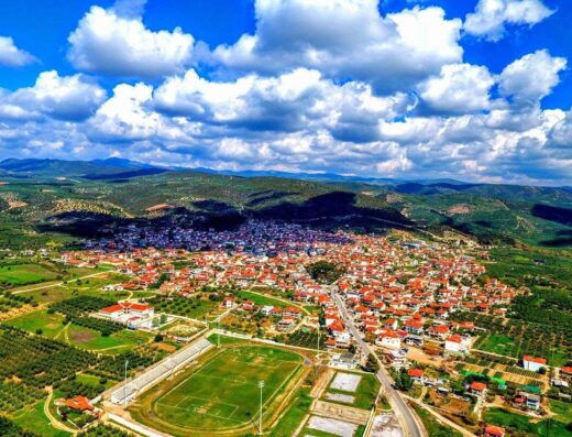 Birdview view of the valley of Ormylia